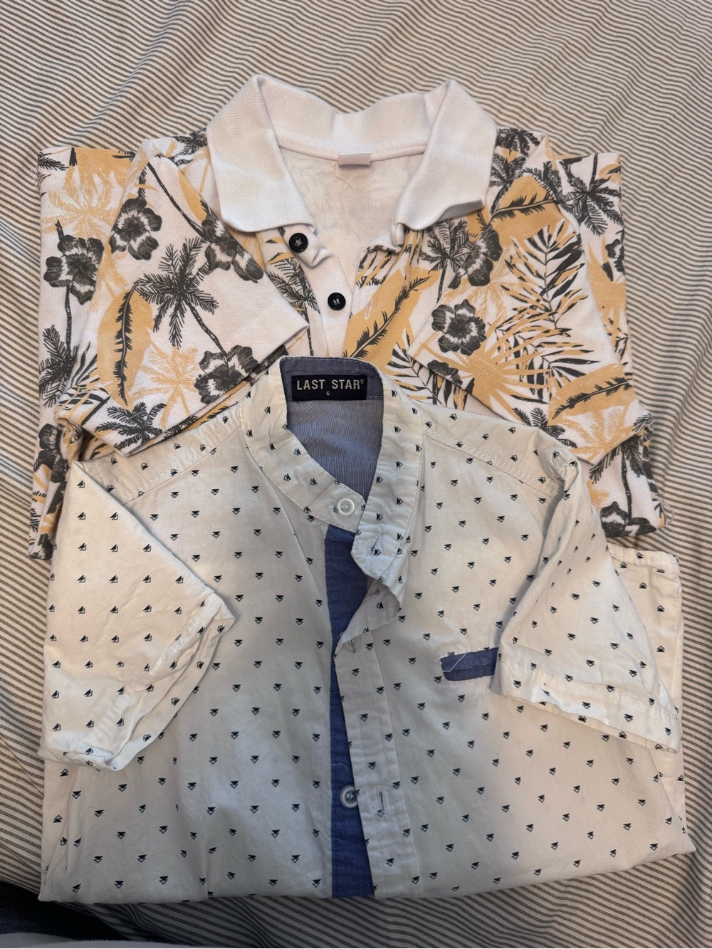 Short-Sleeve Patterned Shirt and polo combo